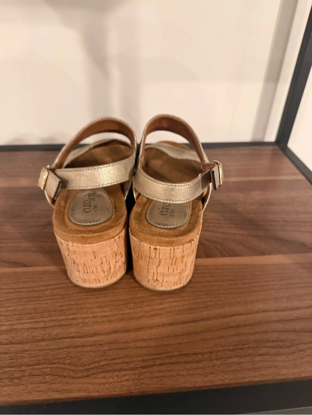 Metallic Gold Women’s Wedge Slingback Sandals